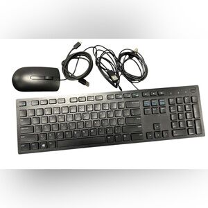 Dell Wired Keyboard, Mouse and Micro USB Cable, Black, Combo